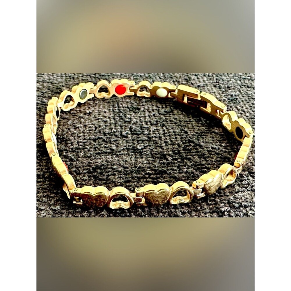 HealthyLine Magnetic Therapy Rose Gold-Tone Heart Bracelet – Wellness Jewelry